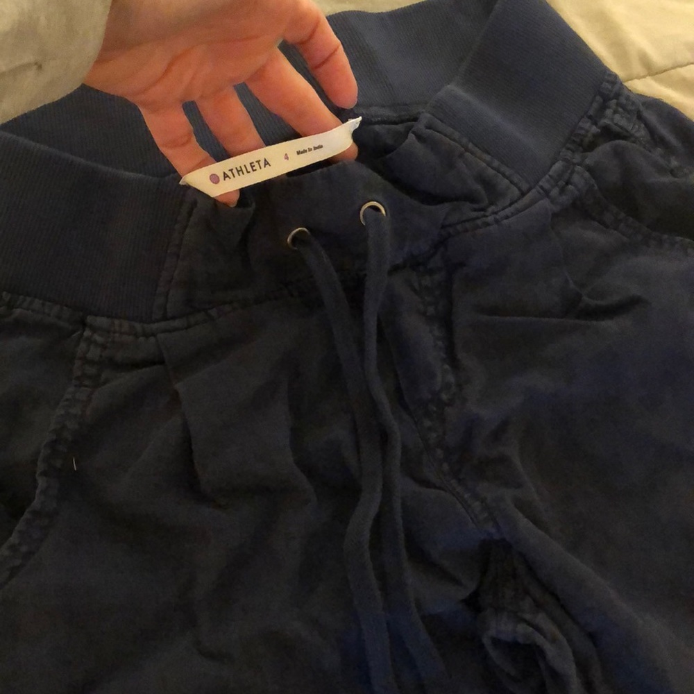 Athleta Reverie linen pants 4 navy